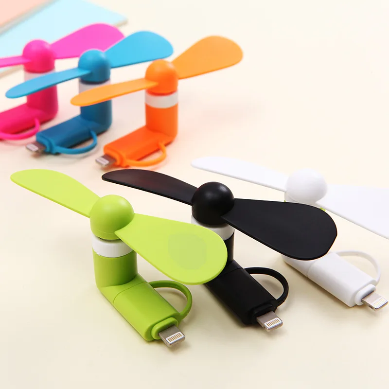 10 шт 6 цветов Портативный Путешествия Мини USB+ микро USB вентилятор вентиляторы для Android смартфон для iPhone 6s 6plus 5s красочные
