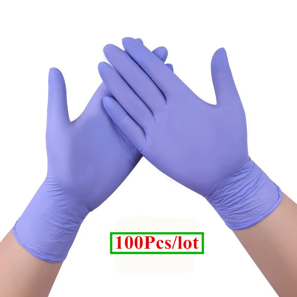 

100Pcs/lot Nitrile Glove - Medical Grade, Powder Free, Latex Rubber Free, Disposable, Non Sterile, Food Safe, Indigo (purple)