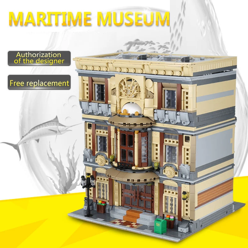 

01005 5052Pcs Genuine Creative MOC City The Maritime Museum Building Blocks Educational Toys for Kids gifts Compatible With Lego