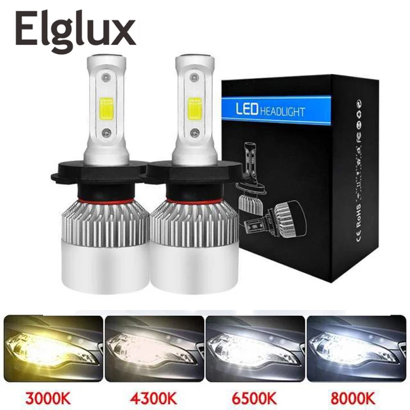 

Super bright Auto Car H8 H11 H7 H4 H1 LED Headlights 6500K 4300K 3000K white 8000LM COB Bulbs Diodes Automobiles Parts Lamp