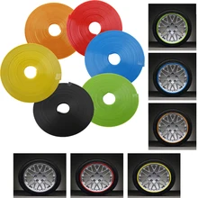 8 m Auto Protettore Ruota Hub Sticker Auto Striscia Decorativa Cerchio Auto/Pneumatico di Protezione di Cura di Coperture Nave di Goccia Auto -per lo styling