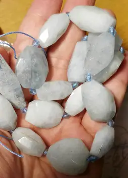 

Aquamarine faceted nugget beads natural Blue Aquamarine gemstones Aquamarine Beryl Jewelry 10-30mm full strand