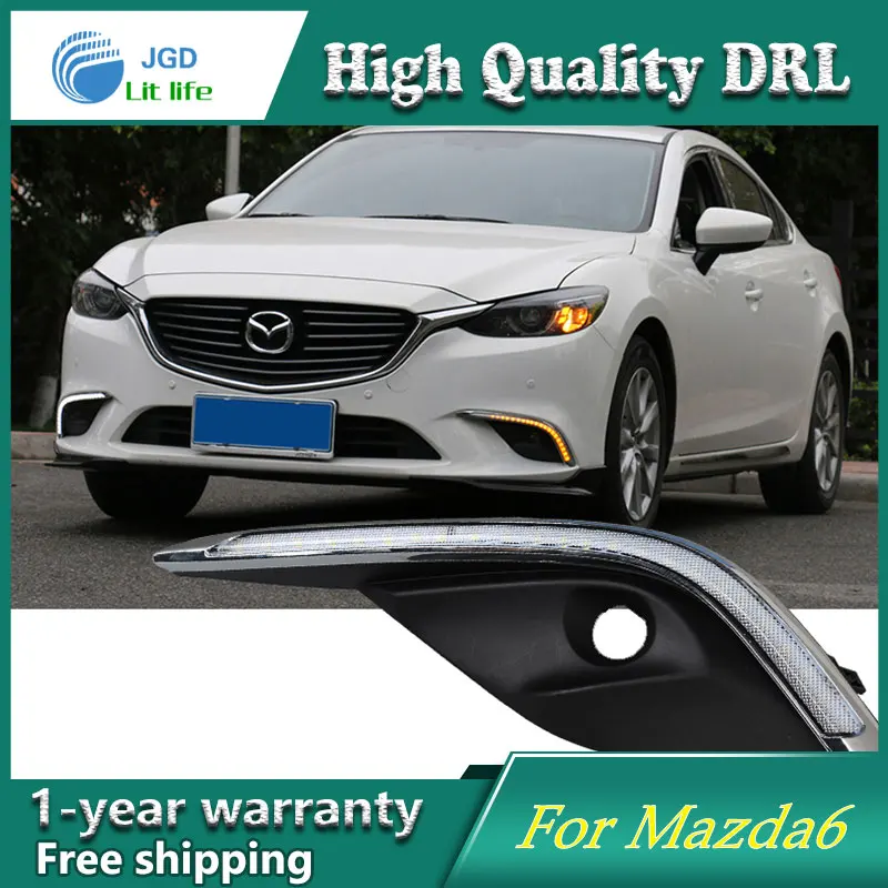 

LED Daytime Running Light Case For Mazda6 Mazda 6 ATENZA 2016 2017 DRL Fog Lamp Decoration
