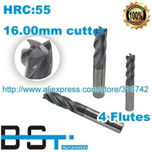 16,00 мм 4 флейты HRC 55 Олово Вольфрамовая сталь с плоским дном фреза 16 мм бит инструменты для работы с металлом