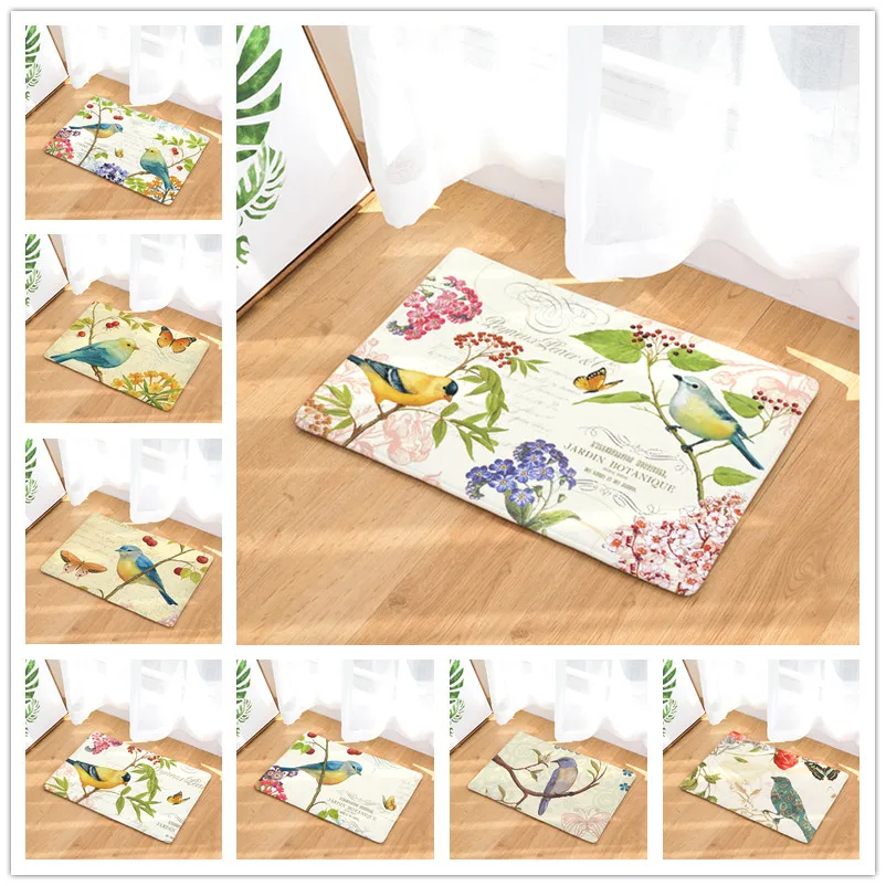 2017 New Mats Home Decor Birds Print Carpets Non slip Kitchen Rugs for