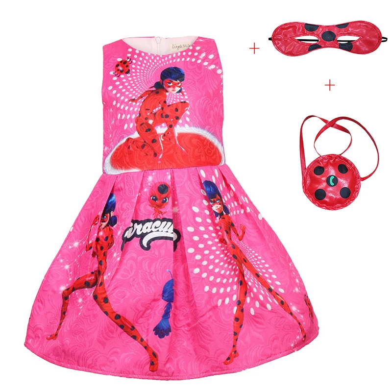 

Princess Ladybug Girls Dress Summer Tutu Wedding Birthday Party Dresses For Children's Marinette Ladybug Costume Prom Designs