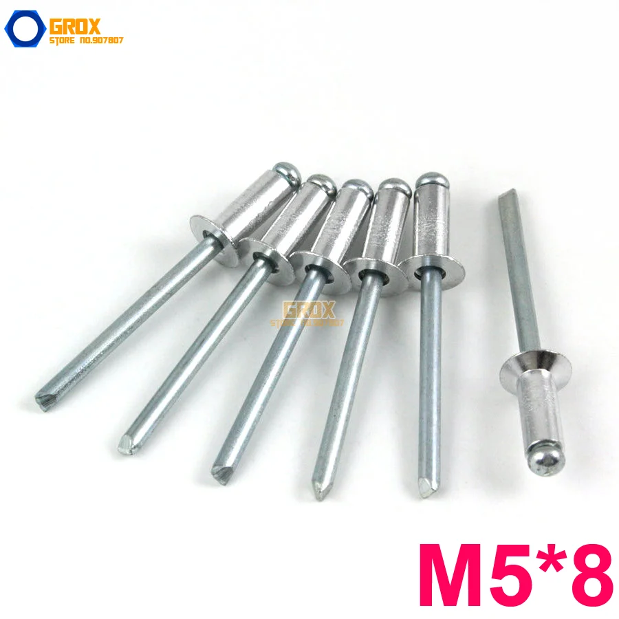 

100 шт., алюминиевые потайные заклепки M5 * 8