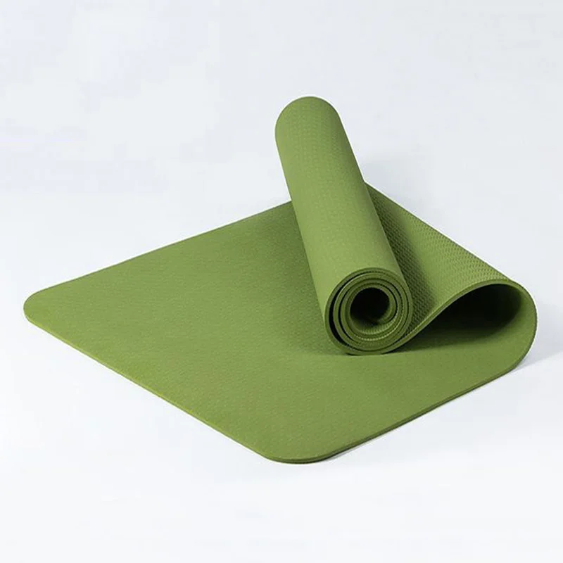 6 мм TPE Нескользящие унисекс коврики для йоги для фитнеса тонкие гимнастические коврики йога перчатки для УПРАЖНЕНИЙ пилатес безвкусные пляжные коврики 183*61*0,6 см - Цвет: Зеленый
