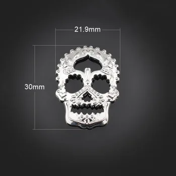 

50pcs Antique Silver Skull Alloy Pendant Charms+DIY Jewelry Accessories For earrings Necklace Bracelet Earrings 30X21.9mm