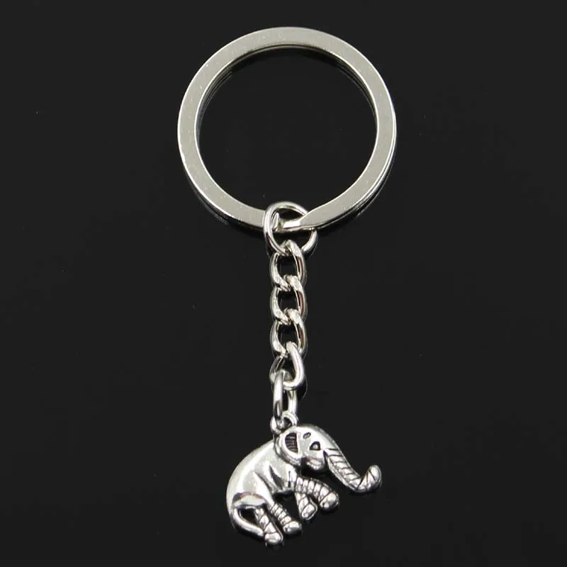 

Fashion proboscis elephant 20x16x4mm Pendant 30mm Key Ring Metal Chain Silver Men Car Gift Souvenirs Keychain Dropshipping