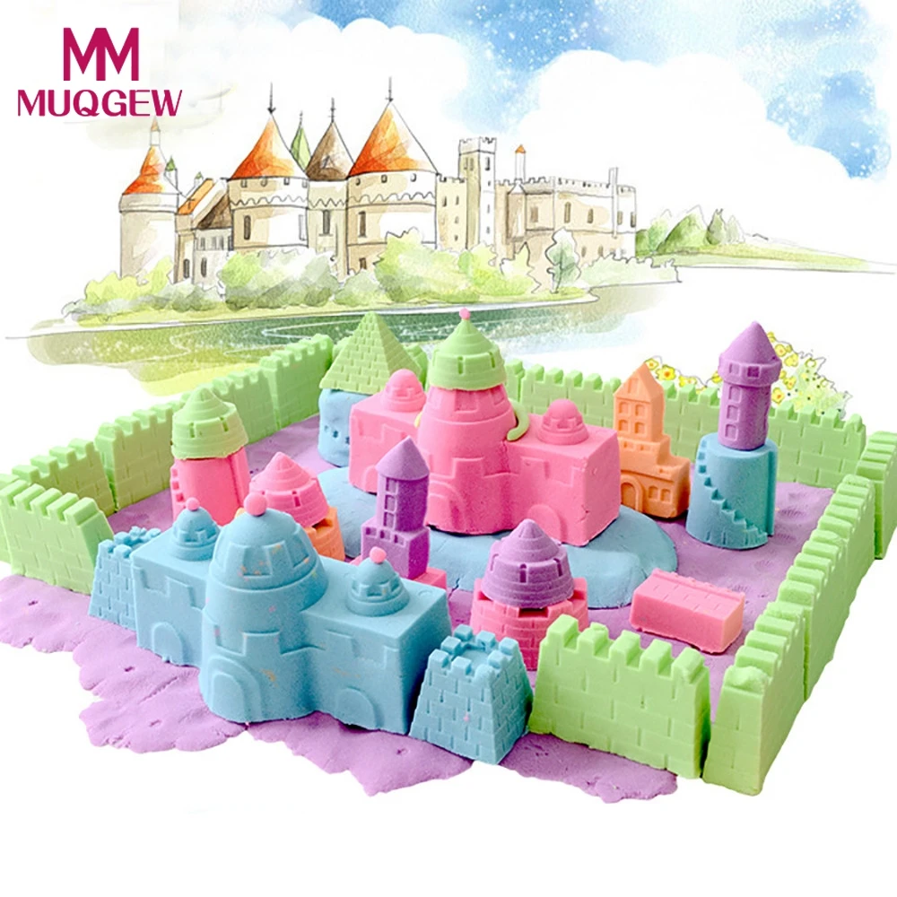 

Clay Slime DIY Children Kids 100g Magic Colorful Sand Handmade Plasticine polymer clay No Borax Toxic Slime fluffy kid Toys