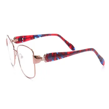 

Progressive Multi-focal Lens Eyewear Women Luxury Diamond Full Rim Stainless Steel Frame See Near Far Goggle Reading Eyeglasses