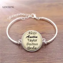 Персонализированные ювелирные изделия настроить вашу фамилию браслет подарок для семьи и друзей стекло кабошон фото
