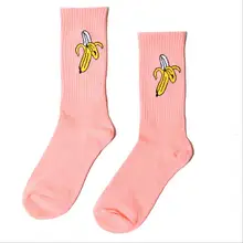 Осенние и зимние милые женские носки с бананом для колледжа