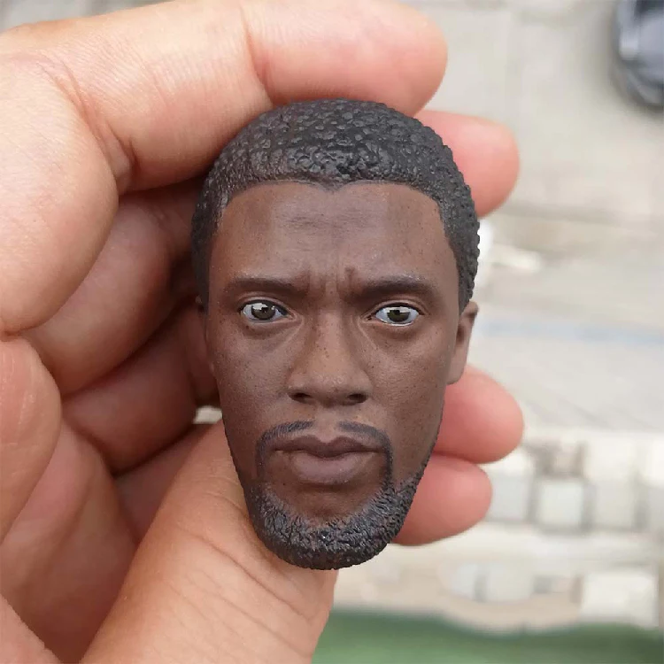 

1/6 Scale Black Chadwick Boseman 2.0 Head Sculpt for 12''Action Figures Bodies DIY