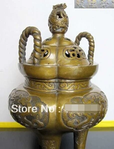 

0 Tibet dragon head statue bronze incense burner