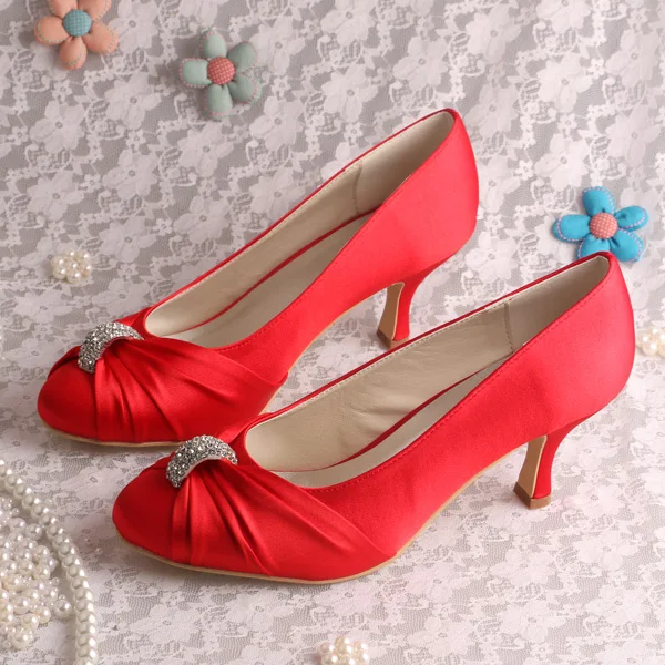 red evening heels
