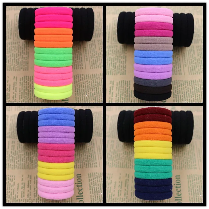 

50pcs/lot 40mm Candy Colored Hair Holders High Quality Rubber Bands Hair Elastics Accessories Girl Women Tie Gum (Mix Colors)