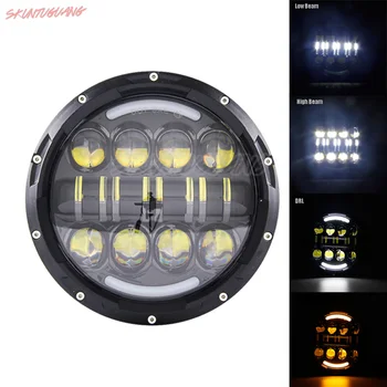 

1 PCS Black/Chrome 7" Inch 80W LED Headlight DRL High Low Beam Projector Headlamp for Harley Motorcycle Motorcycle