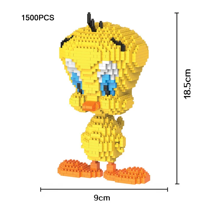 

Lovely Animals Creator Cartoon Image Nanoblock Tweety Bird Micro Diamond Building Block Model Brick Education Toys for Gifts