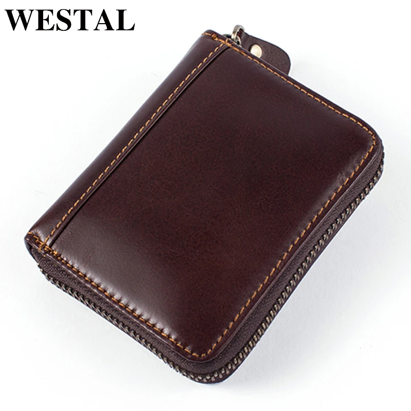 Мужской кошелек Westal из натуральной кожи с отделением для карт и монет|wallet for