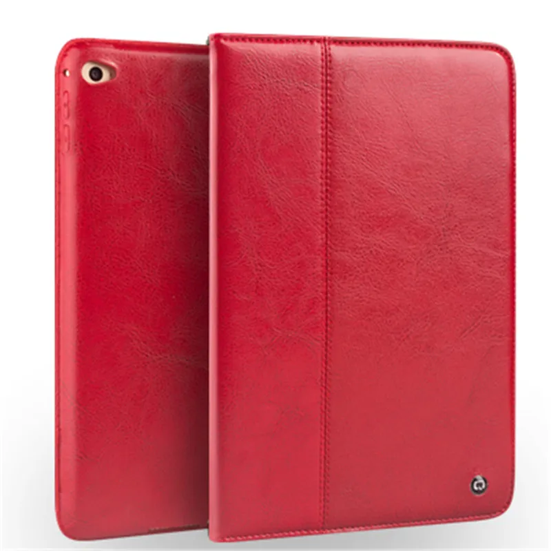 

For iPad mini4 Genuine Real leather Case Ultra-slim Wallet Stand cases Cover Shell For Apple iPad mini 4 Protective Stand Skin