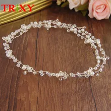 TRiXY H08-S Свадебные аксессуары ручной работы с жемчугом оголовье с бисером свадебные аксессуары для волос для свадьбы и вечеринки