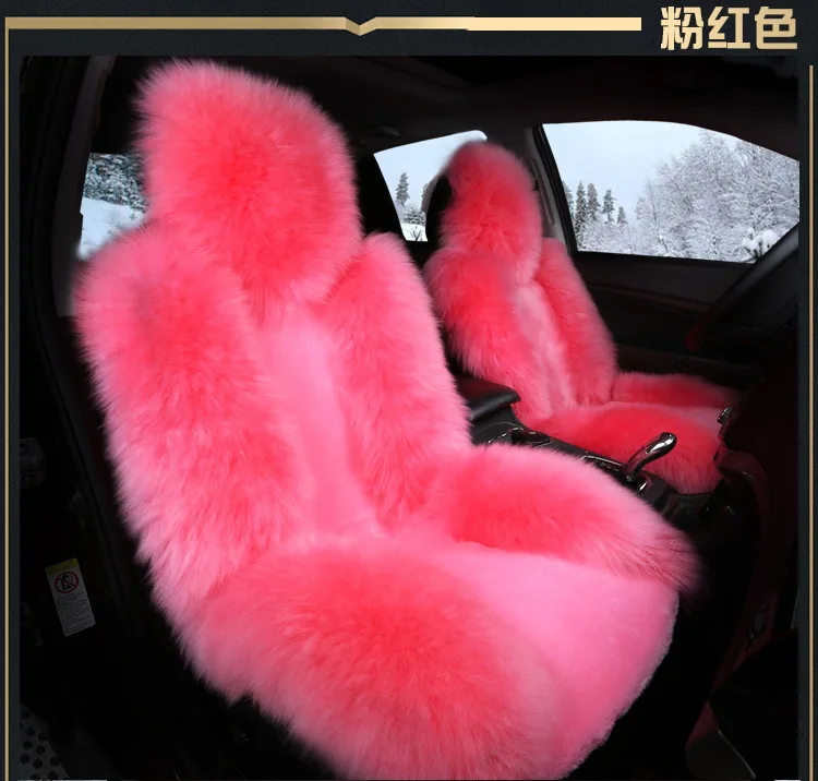 Car Seat Covers Winter Chair Warm Automobiles Seats Cover Faux Wool Auto Car-styling Goods For Lada Cars-Women Fur Accessories