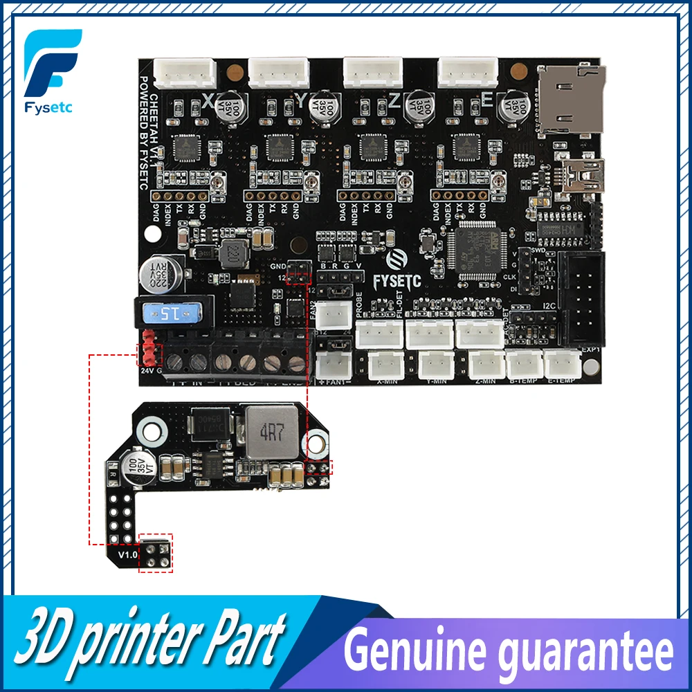 Cheetah V1.1b V1.2a 32bit TMC2209 TMC2208 Бесшумная плата управления + от 24 В до 12 модуль для CR10 Ender 3