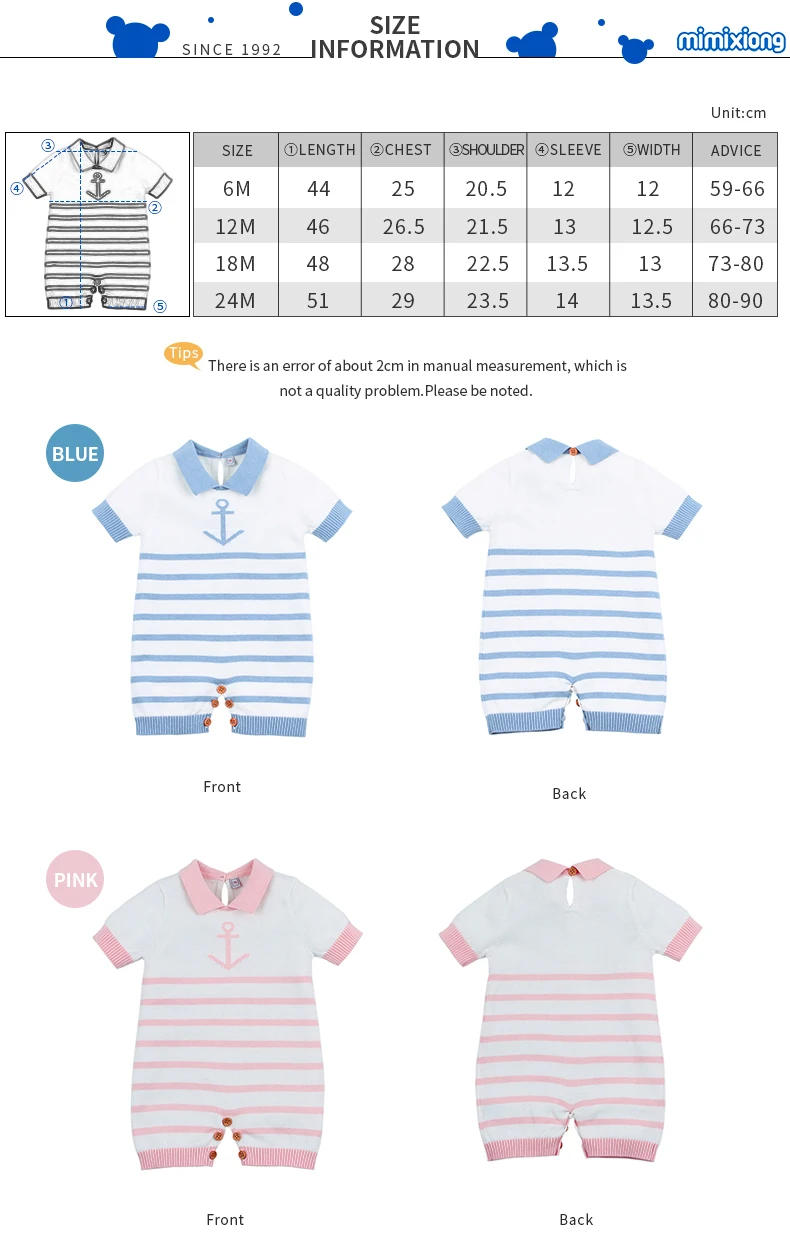 Macacão de Bebê Recém nascidos de Manga Traje de Uma Verão Tarja Crochê Bebê Menina Menino Macacão Crianças Jumpsuit Roupas Curta Azul Peça 4 High Quality baby rompers