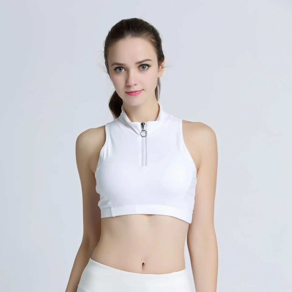 Buy High necked zipper sports bra spring models women