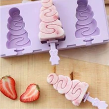 Новые творческие 3 полости эскимо силиконовые формы diy кубик прессформы мороженого производители с палочки для мороженого Дети Лето