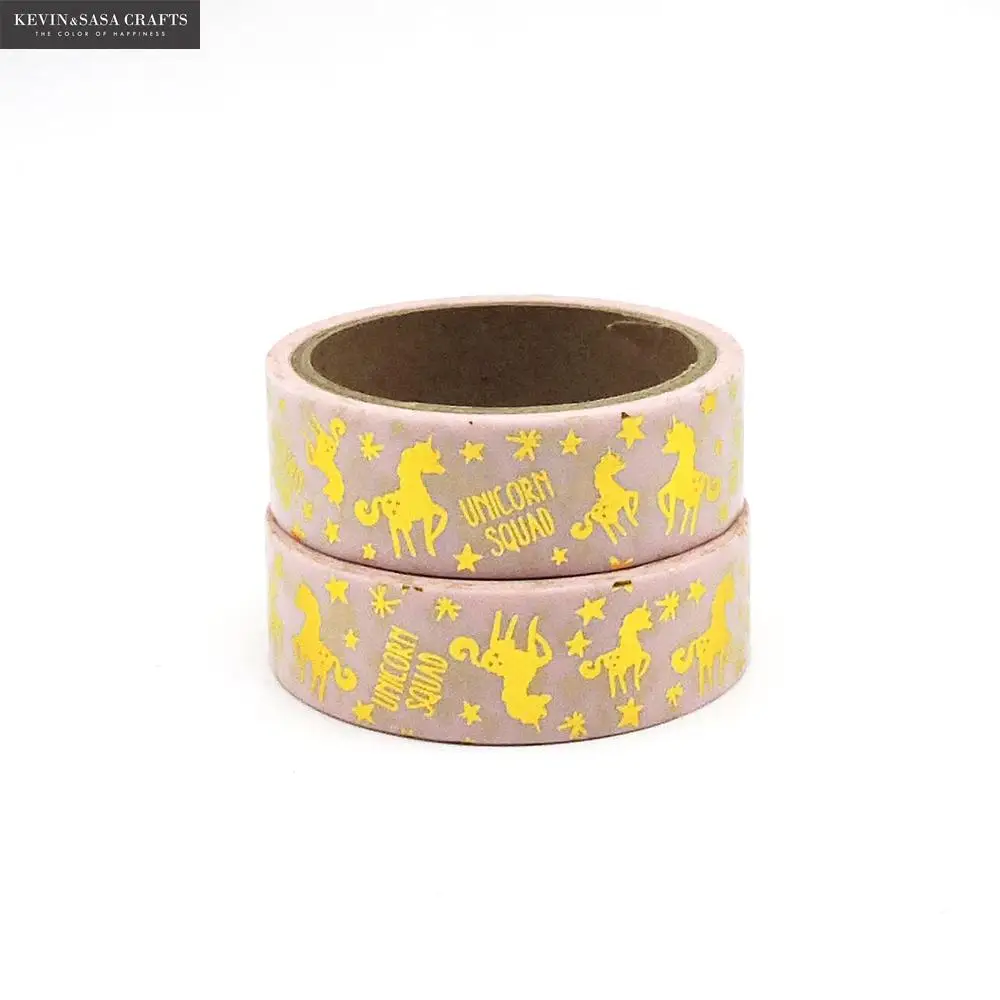 Unicorn Washi Tape Gold Foil Tape Stationery Decorative  Tape Scrapbooking Photo Album School Tools Kawaii Scrapbook Paper images - 6