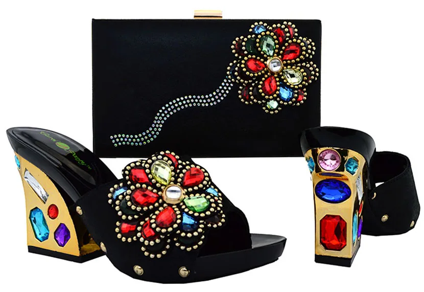 

African shoe and bag set high heel italian design shoe with matching bag best selling ladies matching shoe and bag italy BCH-36