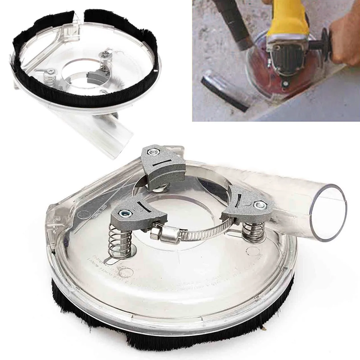 

Dust Shroud Kit Dry Grinding Dust Cover for Angle Grinder 100-125mm Hand Grinder Power Tool Accessories Clear Vacuum Dust Cover