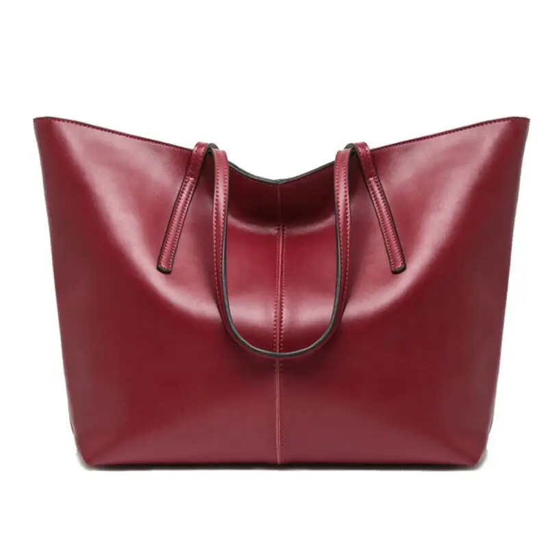 

2016 100% Genuine Leather Women Top-Handle Bags Simple Ladies Shoulder Bag Women Leather Handbag LY09