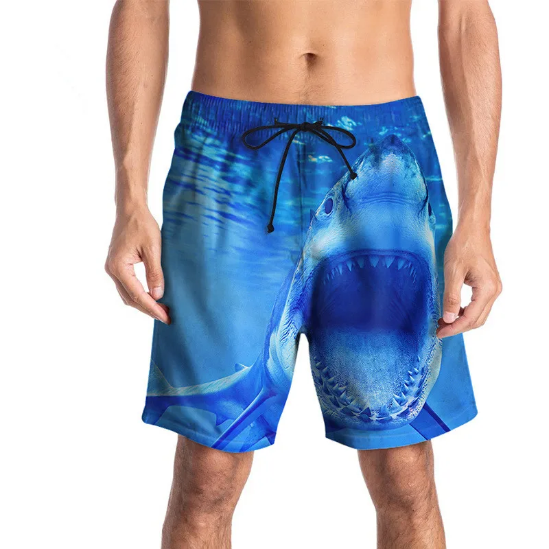 Beachwear Shark 3D Print Shorts 2018 Blue Casual Shorts Men Summer ...