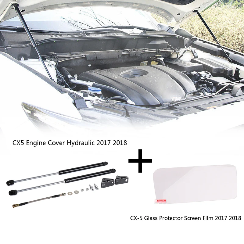 

Refit Front Hood Engine Cover For Mazda CX-5 CX5 CX 5 2017 2018 With Car GPS Navigation Tempered Glass Screen Protector