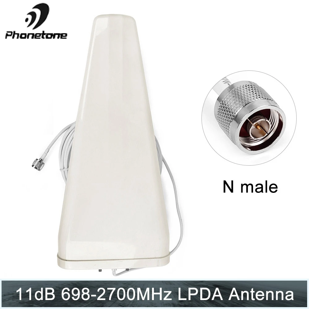 

698-2700MHz 11dBi GSM Repeater 3G 4G LTE Outdoor Directional LPDA Antenna with 10m Cable N Male Connector for Cellular Ampliifer
