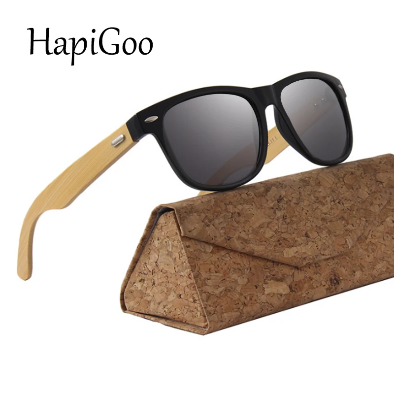 

HAPIGOO Vintage Wood Sunglasses Men Bamboo Sunglass Women Brand Sport Goggle Mirror UV400 Sun Glasses Male Shades Outdoors