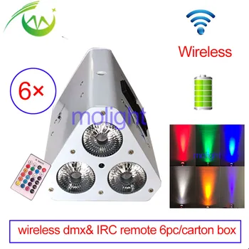 

3*18w RGBWA UV 6in1 Wireless dmx Uplighting with IRC remote control Battery LED DJ Uplights for Weddings Party LED Disco Uplight