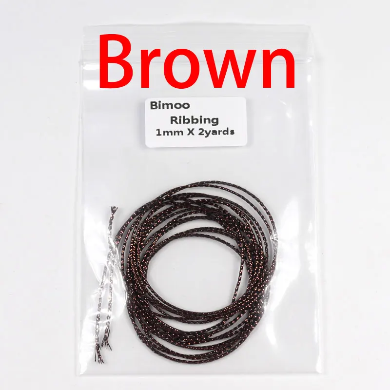 Bimoo 2 ярдов/Упаковка 1 мм мухобойка рибберинг Nymph стример материал тела УФ жемчуг мигалка веревка - Цвет: Brown