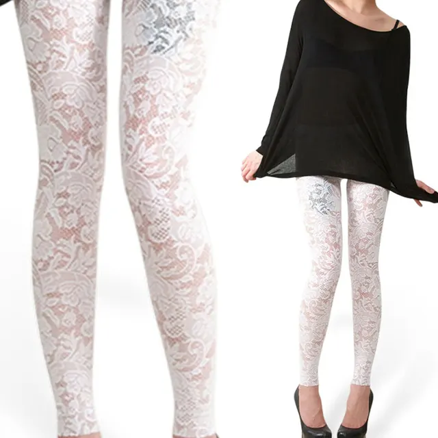 Casual Women Leggins White Lace Leggings For Women Plus Size Sexy
