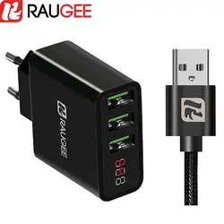 3 Порты и разъёмы USB Зарядное устройство адаптер светодиодный Дисплей ЕС Plug Напряжение ток в реальном времени Дисплей Смарт адаптер для iPhone