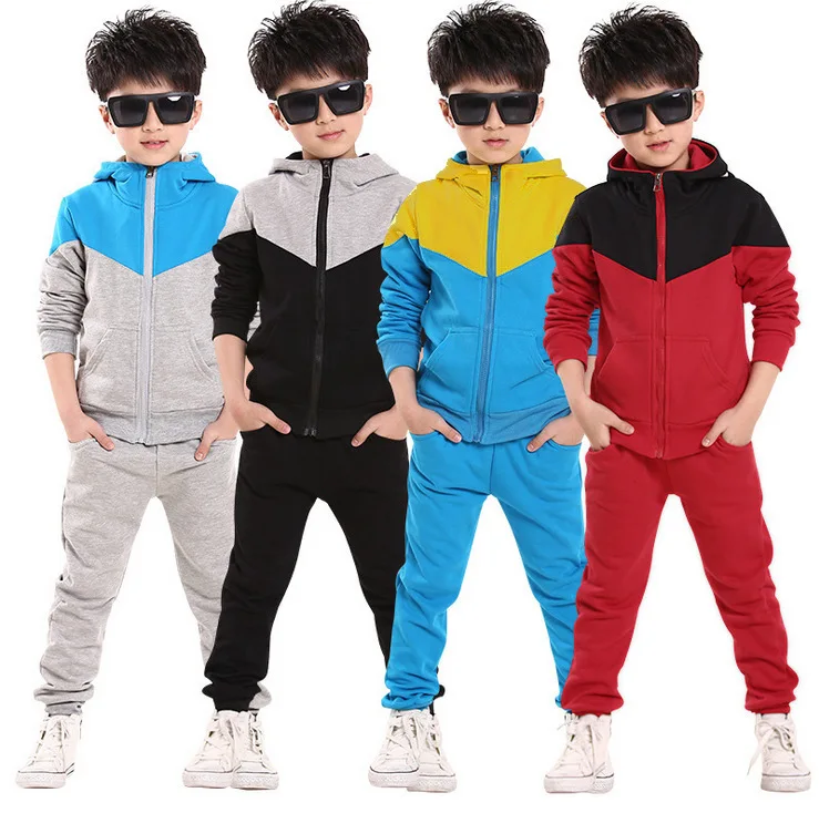 2017 Retail Children Shampooers Jogging Tracksuit Sport Set Hooded Coat Pants Kids Boys Baby Spring Autumn