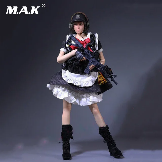 

1/6 MCC-003 Black Python Camouflage Armed Maid Suit Clothes Set for 12 inches Female Shooter Collectible Action Figure