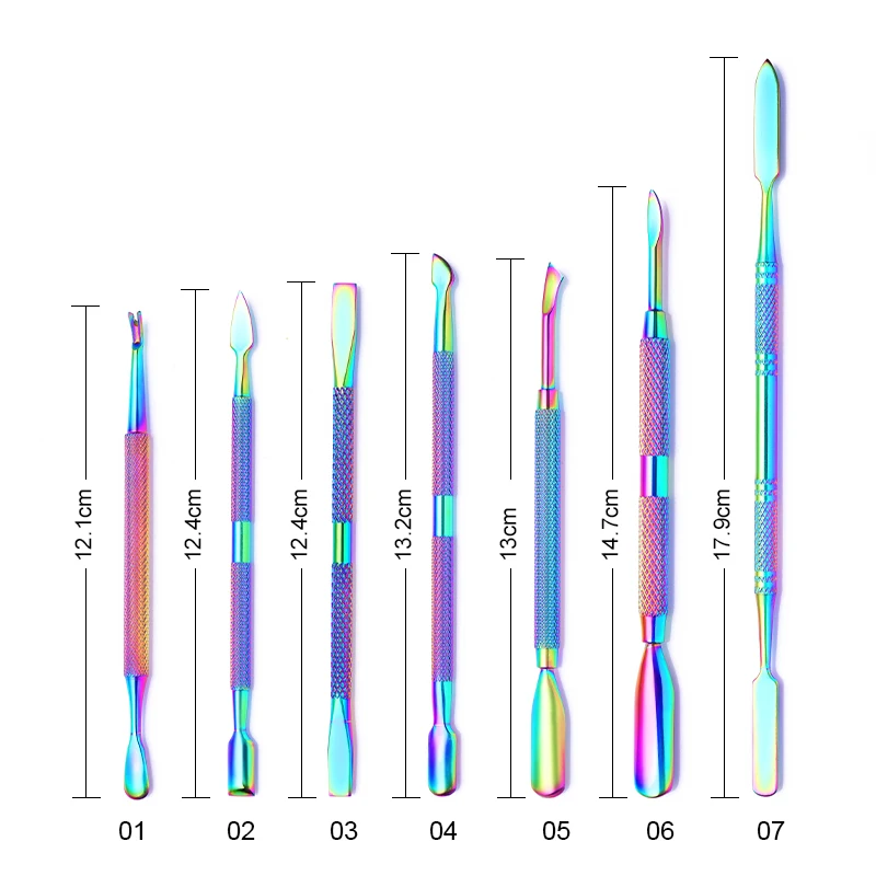 LILYCUTE Rainbow Хамелеон отодвигатель кутикулы двойной концевой мертвой кожи для удаления пальцев из нержавеющей стали УФ гель для ногтей Инструменты