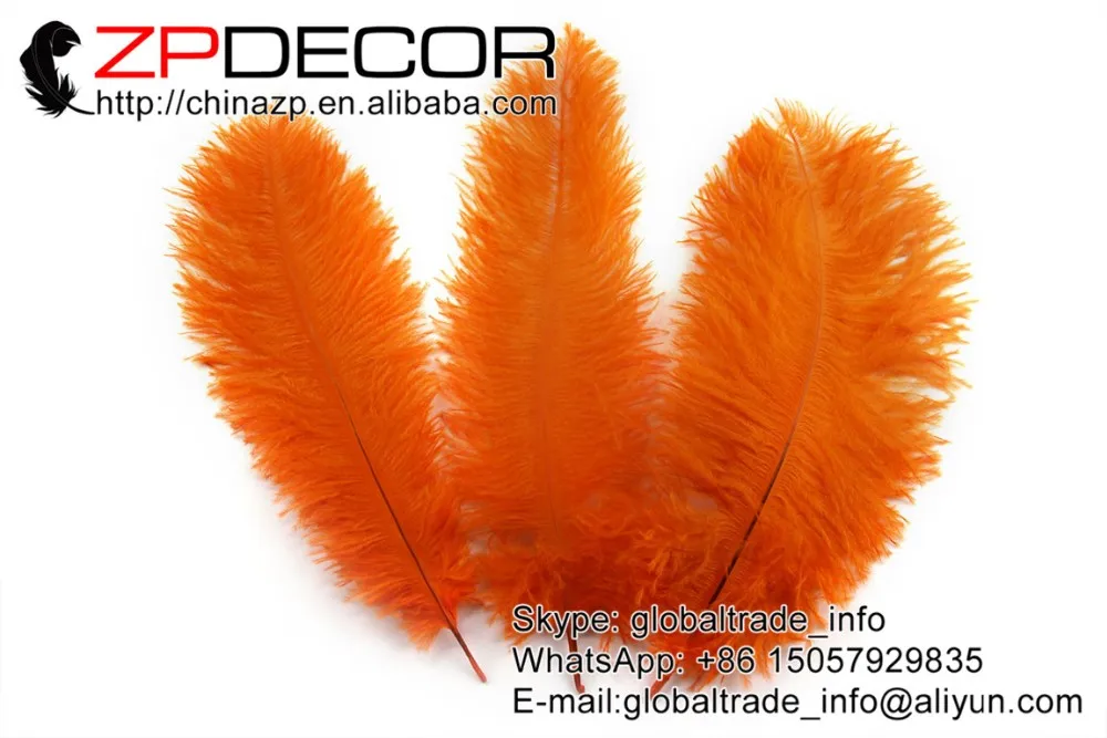 25-30cm orange dyed samll ostrich plume (3)