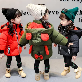 

Girls 2-6 Years Long Sleeve Hooded Fashion Zipper Coats Lovely Dog Pattern Thick Warm Winter Autumn Outdoor Jackets