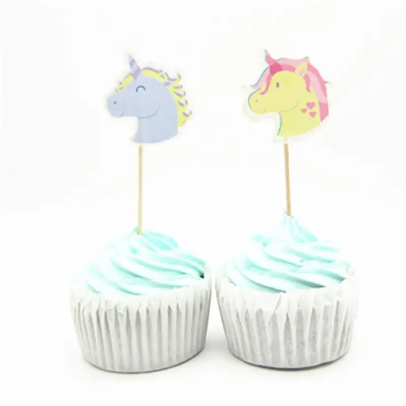 24 шт./лот Единорог кекс ботворезы выбирает для Happy День рождения baby shower декор для мальчиков и девочек рождественские украшения для дома торт